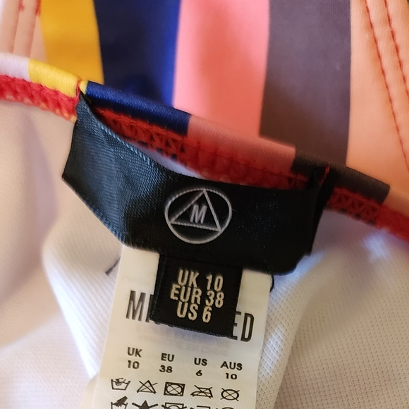 Missguided bikini bottom. Super high cut! US size 6 striped, string tie - Picture 5 of 9